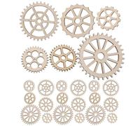 AKOOSY Piezas de Engranajes de Madera sin Terminar para Manualidades, 250 Unidades Beige, Ideales para Experimentos Steam y Proyectos Científicos de Ensamblaje y Tallado Varios estilos
