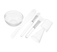 AKOOSY Pincel de Silicona con Tubo de Aluminio Kit de Herramientas con Bol de Vidrio Transparente y Espátula de Cerdas Suaves para Aplicación Precisa para Mascarillas Faciales en Rutinas