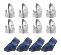 AKOOSY Púas de Guitarra Eléctrica y Folk de Celuloide, 12 Unidades Pequeñas en Azul y Plateado, para Dedo Pulgar E Índice, Accesorios Resistentes para Práctica y Escenario