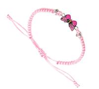 AKOOSY Pulsera Ajustable de Hilo Trenzado Rosa Dije de Insecto para Mujer y Niña Pulsera Decorativa Hecha a Mano Adecuada para San Valentín Obsequio Amistad y Uso Diario