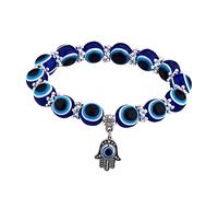 AKOOSY Pulsera De Ojo Mal De Ojo Azul Cuentas Turcas, Ajustable, Para Mujer y Hombre, Accesorio De Moda Casual y Diario, Diseño Minimalista y Cómodo