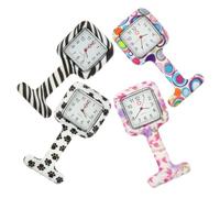 AKOOSY Reloj de Bolsillo de Enfermera de Silicona, Cuarzo, 4 Unidades, Colgante, Resistente y Moderno, para Profesionales Médicas, Uso Hospitalario, Tamaño Compacto
