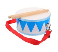 AKOOSY Tambor de Mano Infantil de Madera con Diseño de Triángulos Azul Juguete Musical Educativo para Bebés Instrumento de Percusión para Desarrollo del Ritmo y Estimulación Temprana
