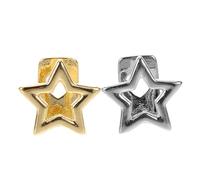 AKOOSY Tapas Dentales Metálicas 2 Piezas Diseño Estrella, Accesorio Hip Hop Ligero para Fiestas y Disfraces, Joyas de Diente de Moda Unisex para Hombre y Mujer