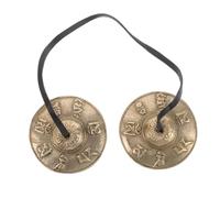 AKOOSY Tingsha Platillos de Cobre para Yoga y Percusión Campanas Chime con Bolsa Tibetana Instrumento Tradicional para Educación Musical y Meditación
