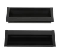 AKOOSY Tiradores Invisibles 2 Piezas de Aleación de Aluminio Negro Diseño Único y Fácil Instalación para Puertas y Cajones de Armarios para Reemplazo de Muebles