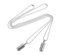 AKOOSY Titanium steel pendant necklace with detachable mini perfume bottle, 2pcs set for travel and office wear, elegant design for men and women