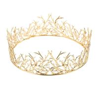 AKOOSY Tocado de Boda Estilo Medio Oriente para Novia y Hombre, Adorno Metálico Resistente Dorado, Accesorio Vintage para Cosplay de Rey, Banquetes y Ocasiones Formales