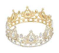 AKOOSY Tocado de Gemas de Imitación Estilo Princesa para Boda Accesorios de Novia Diadema de Cristal para Ceremonia Fiesta de Disfraces Graduación