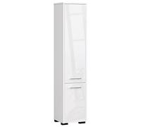 AKORD | Armario Alto de Baño | Cómoda de Baño | Fin 2P, 2 Puertas (Superior e Inferior) | A30 x H140 x F30 cm | 25 kg | Armario Colgante o para Montaje en Pared | Blanco | Blanco Brillante