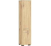 AKORD | Armario Alto de Baño | Cómoda de Baño | Fin 2P, 2 Puertas (Superior e Inferior) | A30 x H140 x F30 cm | 25 kg | Armario Colgante o para Montaje en Pared| Roble Artesanal