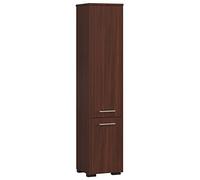 AKORD | Armario Alto de Baño | Cómoda de Baño | Fin 2P, 2 Puertas (Superior e Inferior) | A30 x H140 x F30 cm | 25 kg | Armario Colgante o para Montaje en Pared | Wengué