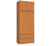 AKORD Armario de almacenamiento | Armadura armario dormitorio | 90 x 234 x 51 cm | Estanterías cajoneras para ropa | Armario de 2 puertas | Montaje fácil
