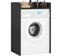 AKORD | Armario para lavadora | 64 x 98 x 50 cm | Mueble de baño | Estante para lavadora | Negro & Negro