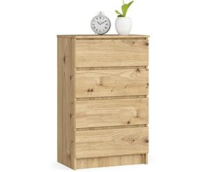 AKORD | Cajonera | Mesita de noche | Armario de comoden | Ideal para objetos pequeños | Contenedor con ruedas | Placa laminada | Duradero | Diseño elegante | Garantizado.