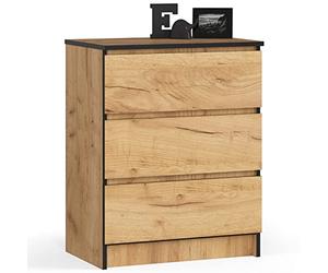 AKORD | Cajonera | Mesita de noche | Armario de comoden | Ideal para objetos pequeños | Contenedor con ruedas | Placa laminada | Duradero | Diseño elegante | Garantizado.