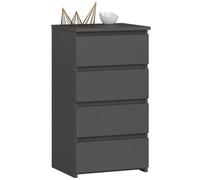 AKORD | Cajonero con 4 cajones | Cómoda Alta | Mueble Moderno para Sala de Estar, Comedor, Dormitorio, Entrada, baño | Armario Infantil | 35x40x74 cm | Gris Grafito