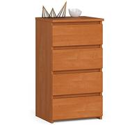 AKORD | Cajonero con 4 cajones | Cómoda Alta | Mueble Moderno para Sala de Estar, Comedor, Dormitorio, Entrada, baño | Armario Infantil | 35x40x74 cm | Aliso