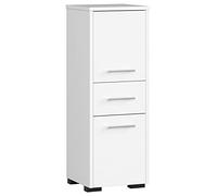 AKORD | Columna de baño Fin 85 | 30x85x30 cm, Peso 25 kg | 2 Puertas y 1 Cajón | Mueble Moderno | Mueble de Pared | Armario Cerrado de Suelo | También Adecuado como Armario Colgante | Blanco