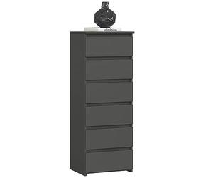 AKORD Cómoda Alta y Estrecha CL6 con 6 Cajones Sinfonier 40x35x109 cm | Cajonera Estrecha para Dormitorio, Salón, Pasillo y Habitación Infantil, Guías de Rodillos, Tablero Laminado de 16 mm