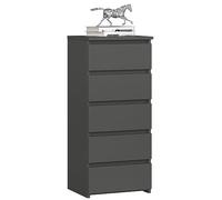 AKORD | Cómoda con 5 cajones | Cómoda Alta | Mueble Moderno para Sala de Estar, Comedor, Dormitorio, Entrada, baño | Armario para habitación Infantil | 35x40x92 cm | Gris Grafito