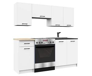 AKORD | Conjunto de Muebles de Cocina Oliwia | Completa Pequeña | Mueble Modular | A Medida 180 cm | Modulares Pequeñas | Blanco