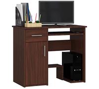 AKORD | Escritorio para PC Jay con Estante para Teclado | Escritorio de Oficina | Escritorio de Ordenador | Mesa de Oficina | L90 x H74 x P50 cm 29 kg | Wengé