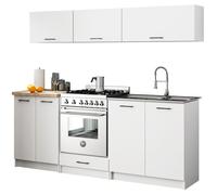 AKORD | Juego de muebles de cocina Olivia 2m G1 | Cocina completa pequeña | Componible | a medida 46 x 180 x 174 cm | Para un diseño moderno y tradicional | Blanco