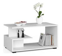 AKORD Mesa de café de Madera | Mesa de Centro Moderna | Cómoda para la Sala de Estar | Muebles para el hogar | Mesas de 3 Niveles | Tablero Laminado de aglomerado de 16 mm | 90 x 45 x 51 cm | Blanco