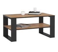 AKORD Mesa de Centro Alex Roble Craft 92 cm con Estructura de Patas Negras A92xL45xF53 cm