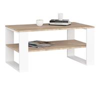 AKORD Mesa de Centro Alex Roble Sonoma 92 cm con Estructura de Patas Blancas A92xL45xF53 cm