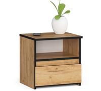 AKORD Mesita de Noche CL1 Roble Craft 40 cm 1 cajón Frente Frente en Color Roble Craft 1 Estante 40x35x40 cm