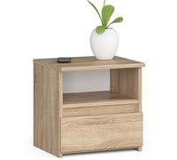 AKORD | Mesita de Noche pequeña con 1 cajón y 1 Estante | Armario de Dormitorio | Mueble Multiusos | CajoNero para Escritorio | 40 x 40 x 35 cm | Laminado de aglomerado de 16 mm | Roble Sonoma