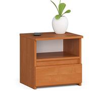 AKORD | Mesita de noche pequeña con 1 cajón y 1 estante | Armario de dormitorio | Mueble multiusos | CajoNero escritorio | Ahorro de espacio | 40 x 40 x 35 cm | Laminado de aglomerado de 16 mm | Aliso