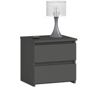 AKORD | Mesita de Noche pequeña con 2 cajones | Armario de Dormitorio | Mueble Multiusos | CajoNero Escritorio | 40 x 40 x 35 cm | Laminado de aglomerado de 16 mm | Gris Grafito