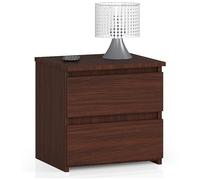 AKORD | Mesita de Noche pequeña con 2 cajones | Armario de Dormitorio | Mueble Multiusos | CajoNero Escritorio | Ahorra Espacio | 40 x 40 x 35 cm | Laminado de aglomerado de 16 mm | Wengé