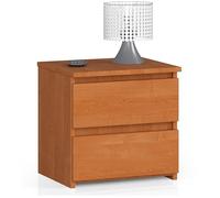 AKORD | Mesita de Noche pequeña con 2 cajones | Armario de Dormitorio | Mueble Multiusos | CajoNero Escritorio | Ahorro de Espacio | 40 x 40 x 35 cm | Laminado de aglomerado de 16 mm | Aliso