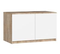 AKORD | Módulo Superior de Armario | Aumenta la Capacidad | Armario de 2 Estantes y 2 Puertas | Resistente | Fácil de Montar | 90x51x55 cm | Roble Sonoma | Blanco