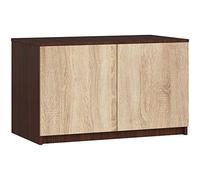 AKORD | Módulo Superior de Armario | Aumenta la Capacidad del Armario | Armario de 2 estantes y 2 Puertas | Resistente | Fácil de Montar | 90x 51 x 55 cm | Wengé | Roble Sonoma