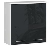 AKORD - Mueble alto para inodoro suspendido | Fino L60 | 2 puertas | Estantería de pared | Cómoda de baño | Armario | Inodoro de pared | Armario de cocina | 60 x 60 x 22,5 cm | Peso 18 kg | Blanco