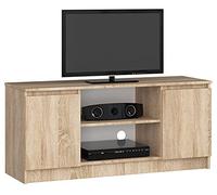 AKORD Mueble de TV Roble Sonoma 120 cm 2 Puertas Frente en Color Roble Sonoma 2 estantes 120x40x55 cm
