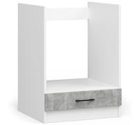 AKORD Mueble móvil para Horno Empotrado | Mueble de Cocina | Modular OLIWIA | Espacioso | Resistente | Adecuado para Cualquier diseño | como Parte de un Conjunto | Blanco | Cemento