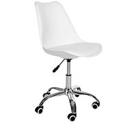 AKORD | Silla de Escritorio para niños | Resistente a arañazos | Confort | Asiento de plástico | Fácil de cuidar | Duradera | Moderna | Regulable | Blanco
