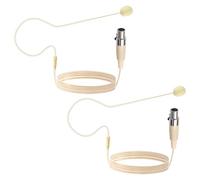Akoree Paquete de 2 auriculares individuales Mini XLR de 3 pines TA3F Plug Headworn sobre la oreja micrófono condensador para auriculares AKG Samson