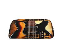 AkosOL Estuche de PVC para guitarra instrumental, pequeño y simple, gran capacidad, puede acomodar 30 bolígrafos, forro acolchado para proporcionar una protección segura para los artículos, Gold,