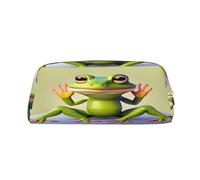 AkosOL The Funny Frog Doing Yoga - Estuche para lápices de PVC, pequeño y simple, gran capacidad, puede acomodar 30 bolígrafos, forro acolchado para proporcionar una protección segura para los