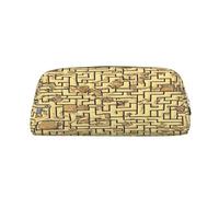 AkosOL Treasure Maze - Estuche para lápices de PVC, pequeño y simple, gran capacidad, puede acomodar 30 bolígrafos, forro acolchado para proporcionar una protección segura para los artículos, Gold,