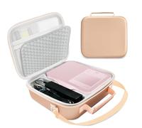 Akouta Funda rígida compatible con impresora fotográfica compacta inalámbrica Canon SELPHY CP1500/CP1300/CP1200, adecuada para exteriores y viajes, popular y práctica (oro rosa, solo funda)