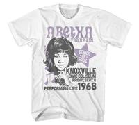 AKOXBFH Aretha Franklin Knoxville 1968 Men's T Shirt Civic Coliseum Performing WhiteL