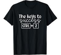 AKOXBFH Limited The Keys To Success Ctrl + Z Funny Technology Teacher Gift T Shirt BlackL